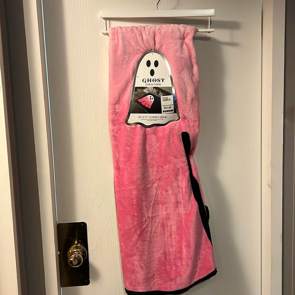 Pink Ghost Shaped Blanket/Throw